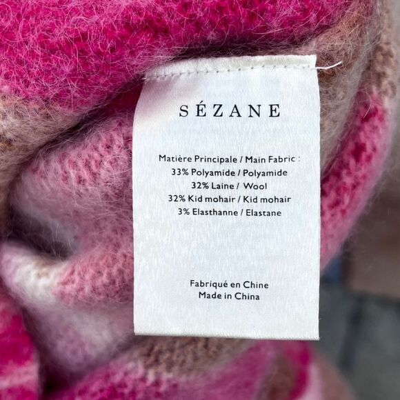 Sezane Alizee Sweater Tropic Fushchia Size Small Mohair blend - Picture 9 of 9